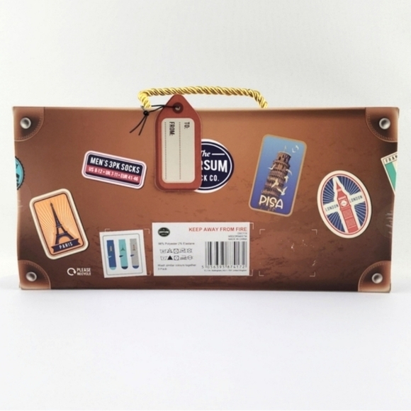 Orrsum Sock Co. 3 Pairs Men's Socks Featuring Iconic Travel Places Pack Sz 8-12 - Picture 2 of 8